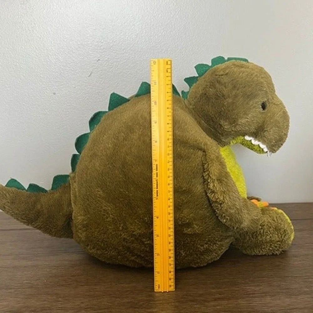 Green‎ Dinosaur T-Rex Plush Stuffed Animal Soft Toy Round 12 inch Green Spikes